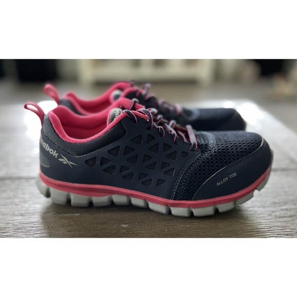 REEBOK WORK Women's Navy/Pink Sublite Cushion Work MaxTRAX Size‎ 7.5 - Picture 1 of 8